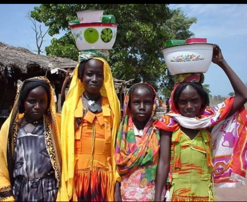 Nomadic bororo girls selling curdled milk in matyo darle region of adamau after building thier capacities on milk fabrication